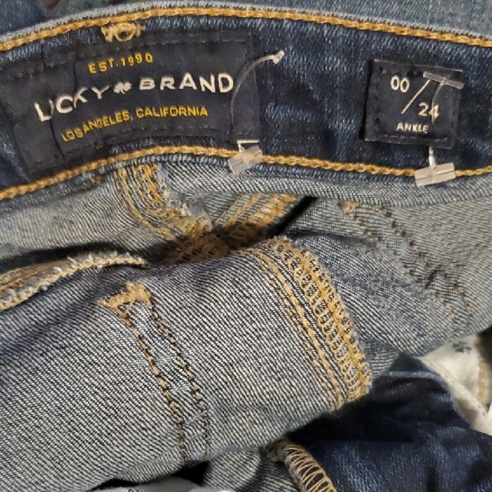Lucky Brand Jeans Women's Size 00 24 Blue Skinny Jeans Ava Skinny Ankle Boho - Picture 7 of 12